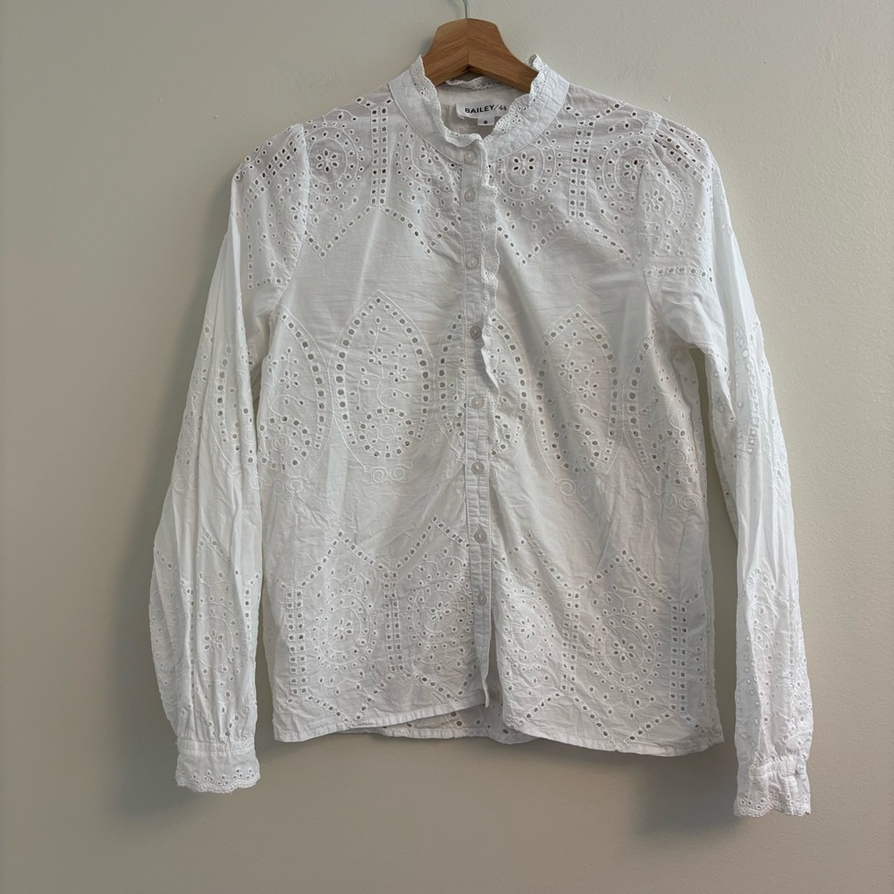 Bailey 44 White Eyelet Button-Down Shirt